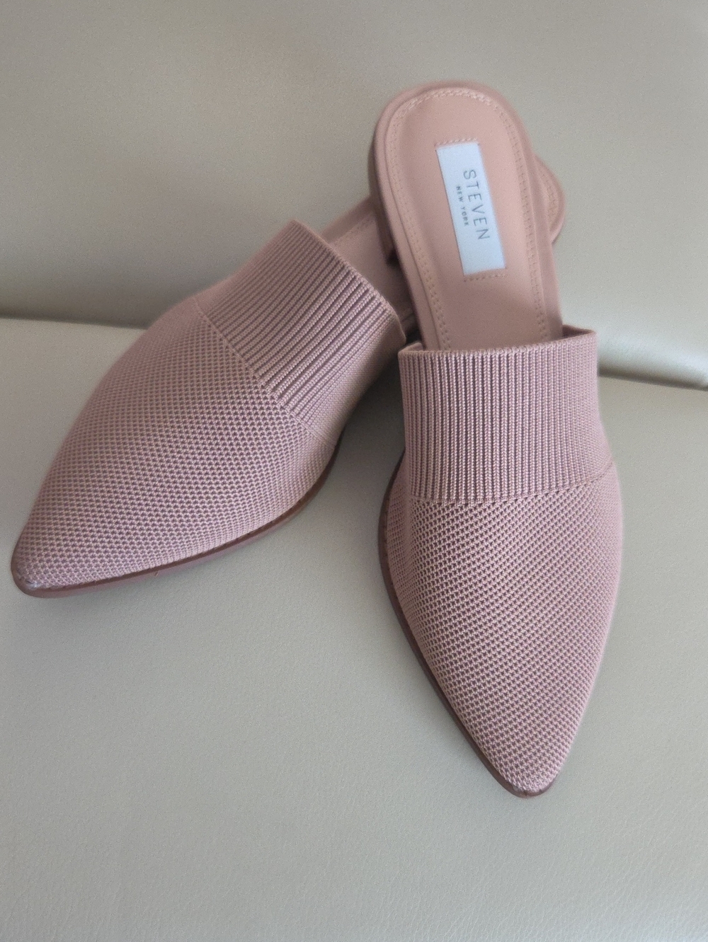 Steven by Steve Madden Nude/ Tan Knit Pointed Slip-On Mules Size 9